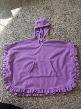 Kids Hooded Poncho Jacket - Lavender